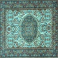 thumbnail image 1 of Ahgly Company Indoor Square Persian Light Blue Traditional Area Rugs, 4' Square, 1 of 4