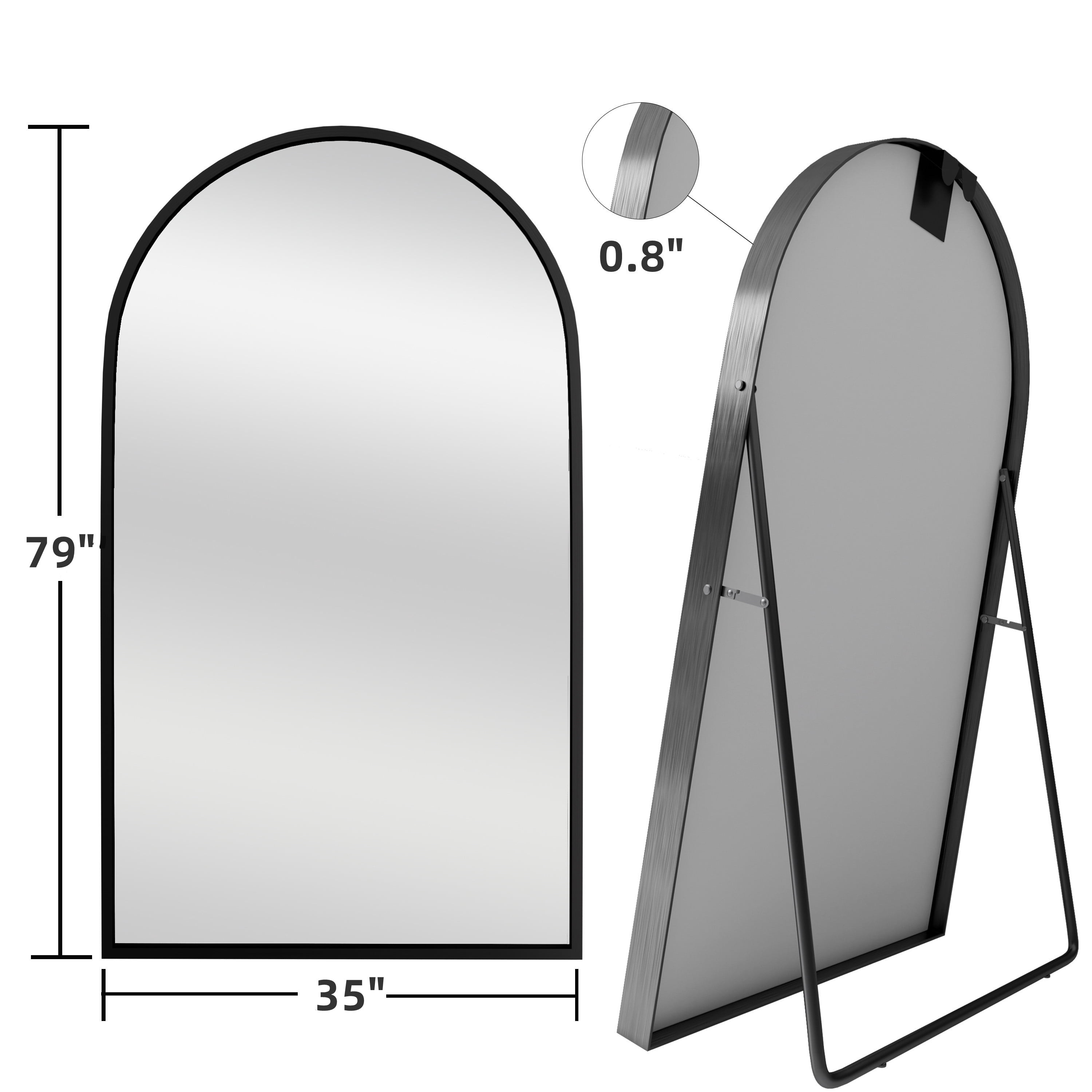 79x35 Oversized Arch Aluminum Alloy Frame Full Length Mirror Floor Mirror,Black