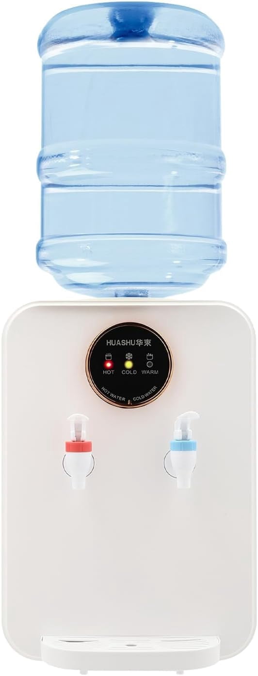 Top Loading Water Cooler Water Dispenser, Premium Countertop Water Dispenser for Hot/Cold/Constant Temper Water, Water Cooler Dispenser Holds 1.19-4.99 Gallon Bottles for Home, Office, White