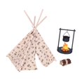 thumbnail image 1 of HILABEE 1/12 Miniature Dollhouse Camping Tent for Layout Model Train Miniature Scene Pink Tent, 1 of 9