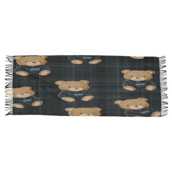 BZSMCE Women Scarf Hoodie Bears Pattern Simple Pattern Soft Warm Long Large Scarves