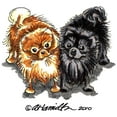 thumbnail image 3 of CafePress - Black Red Pomeranian Women's Dark Pajamas - Women's Short Sleeve Print T-Shirt and Pants Dark Cotton Pajama Set, 3 of 7