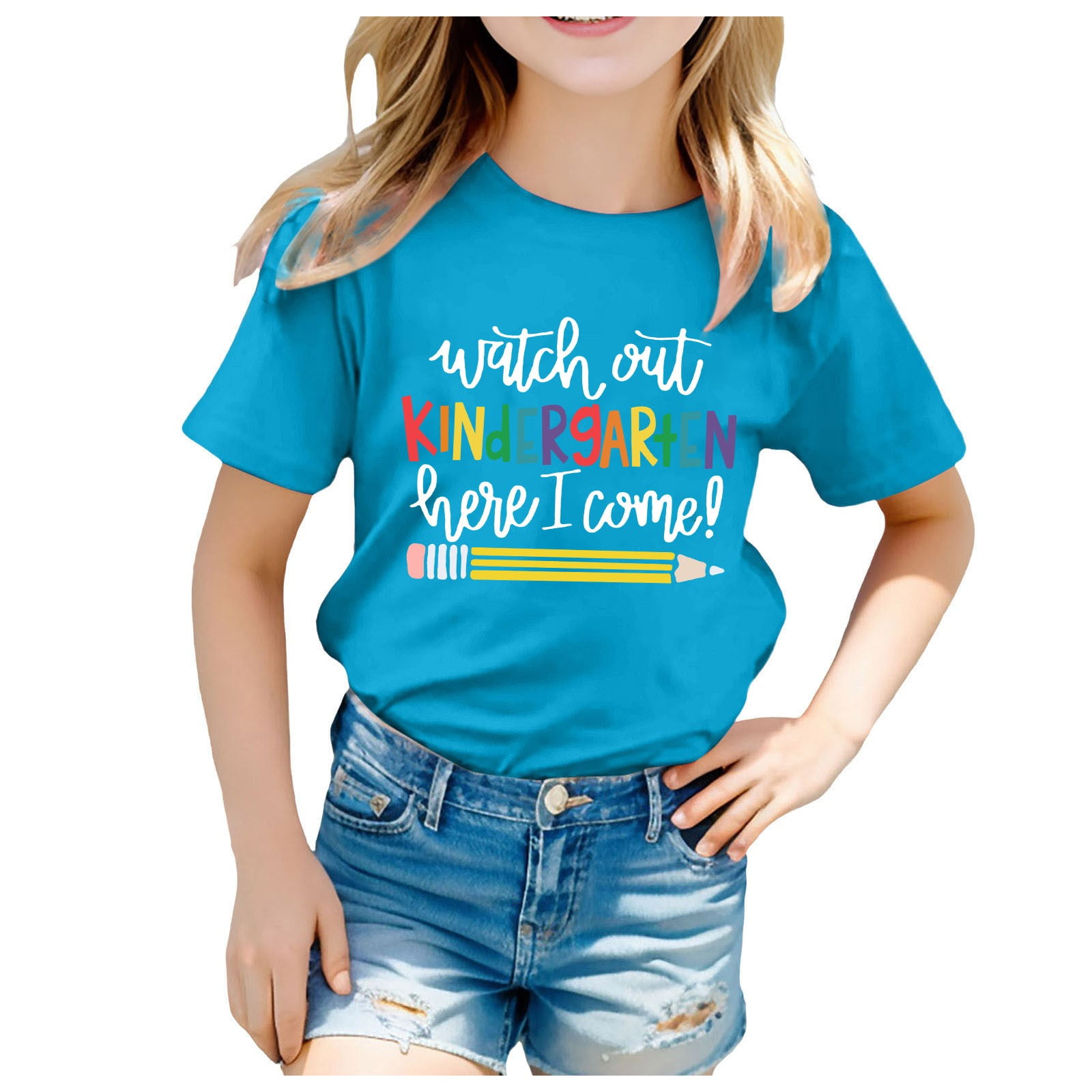TZEWGL T-Shirts pour Nouveau-Né Saison de Rentrée Imprimé Manches Courtes Col Rond Vêtements pour Bébés Taille 3-4T