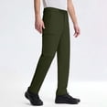 thumbnail image 4 of YLSDY Men's Solid Quick Dry Hiking Pants, Zipper Pockets, Belt Loops, Lightweight Outdoor Trousers for Travel & Sports Army Green S, 4 of 9