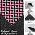thumbnail image 3 of Black and Pink Checkerboard Pattern Kitchen Rugs Sets Of 3,Kitchen Runner Rugs Non Skid Washable,Decorative Kitchen Floor Mats for Kitchen,Sink,Laundry,17"x30"+ 17"x47" + 17"x59", 3 of 6