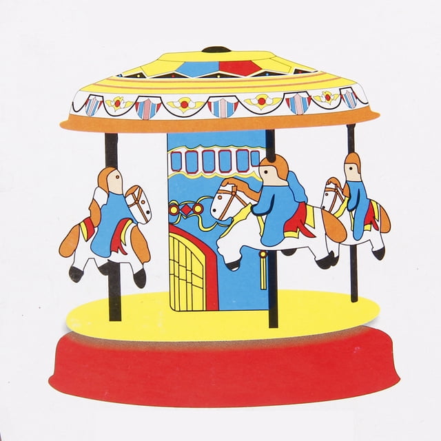 Carrusel a Cuerda de Juguete de Hojalata + Nave Giratoria para de Decoración para hogar yotijar Wind Up Tin Toy