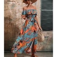 thumbnail image 5 of Fashionable new one-shoulder ruffled printed dress, 5 of 6
