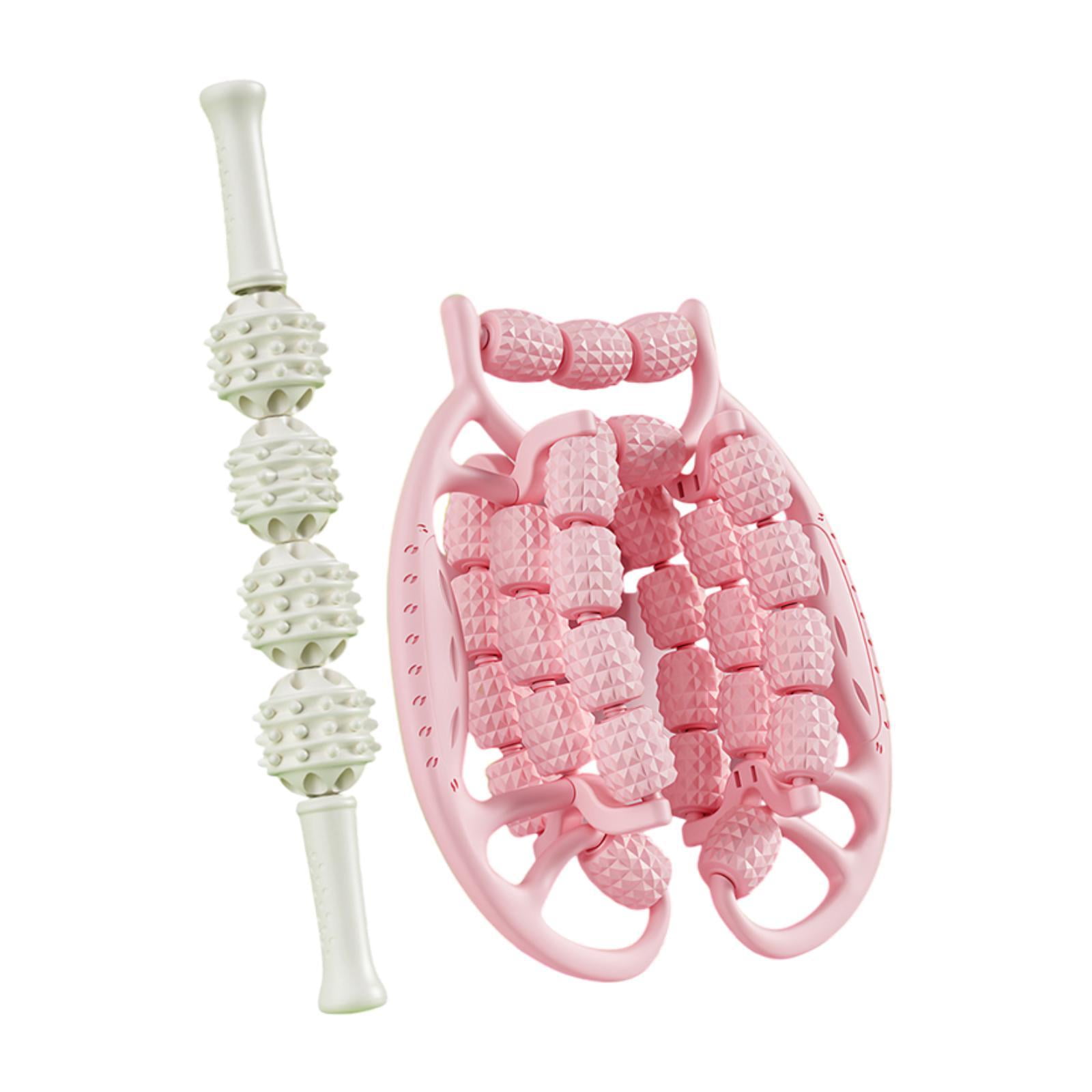 harayaa 2Pcs Muscle Relax Roller Foam Massage Rollers for Calf Elbow Hands Pink