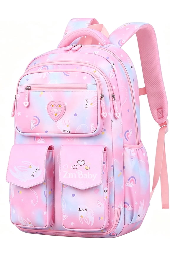 Backpacks for Girls, Kids School Backpack, Large Lightweight Students Bookbag for Primary Middle School, Pink