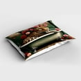 thumbnail image 2 of Ambesonne Leopard Pillow Sham, English Roses Wild Animal, 36" X 20", Reseda Green and Pink, 2 of 2