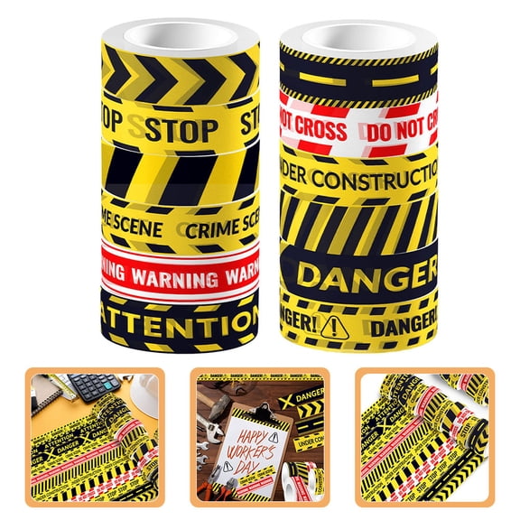 BESTOYARD Caution Line Washi Tape Multi Color DIY Craft Tape for Journaling and Scrapbooking