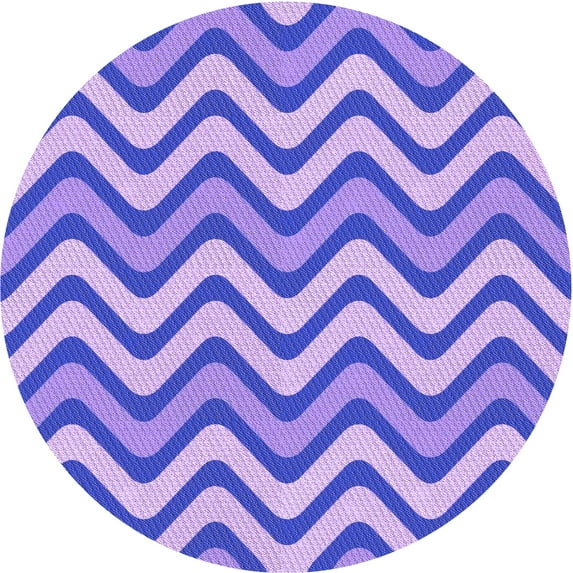 Ahgly Company Machine Washable Indoor Round Transitional Mauve Purple Area Rugs, 7' Round