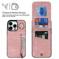 thumbnail image 2 of ELEHOLD for iPhone 13 Pro Max 6.7" Vintage Leather Wallet Case,Practical Card Holders RFID Blocking Zipper Wallet Kickstand Ring Holder Shockproof Anti-Scratch Case for Women Men,Pink, 2 of 8