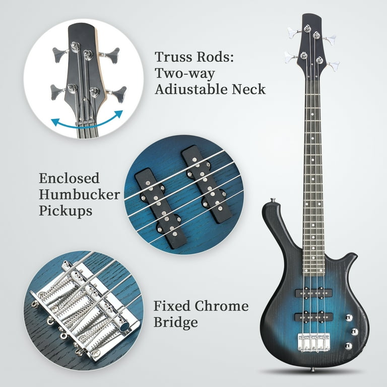 Ktaxon 36in Electric Bass Guitar with 2*10W AMP, SS Pickups, Bag