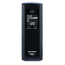 CyberPower CP1500AVRLCDTAA 1500VA/900W Simulated Sinewave Intelligent LCD Mini-Tower UPS System, TAA Compliant, Black