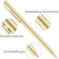 thumbnail image 3 of 6Pack Gold Slim Ballpoint Pens Black ink Medium Point 1 mm,Nice Gift for Wedding, 3 of 7