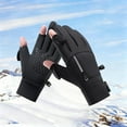 thumbnail image 2 of HNMKIU All Season Thermal Touchscreen mens gloves for Windproof Skiing Hiking Outdoor Activities with Insulated Warmth and Grip for Cold Weather 02_Black,XL, 2 of 8