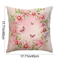 thumbnail image 3 of Uutvery Easter Bunny Pillowcase, 45x45cm Washable Polyester Cushion Cover, Holiday Decor for Sofa Bedroom Living Room, Spring Home Textiles, 17.7x17.7 Inches, 3 of 8