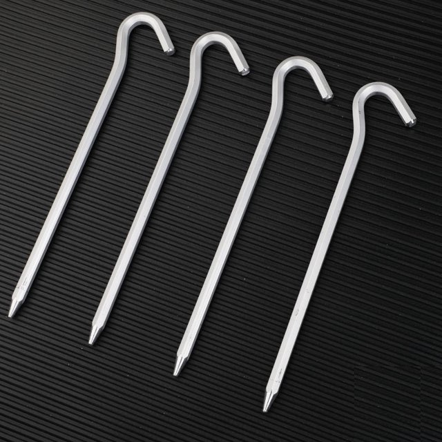 Juego de 12 piquetas para tienda de campaña, 18 cm, piquetas para el suelo de aleación de aluminio extremadamente estables para acampar y lucios al aire libre