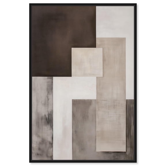 Quiet Geometry II Canvas Earthy Abstract Art by Art Remedy, Black Frame, 10" x 15"