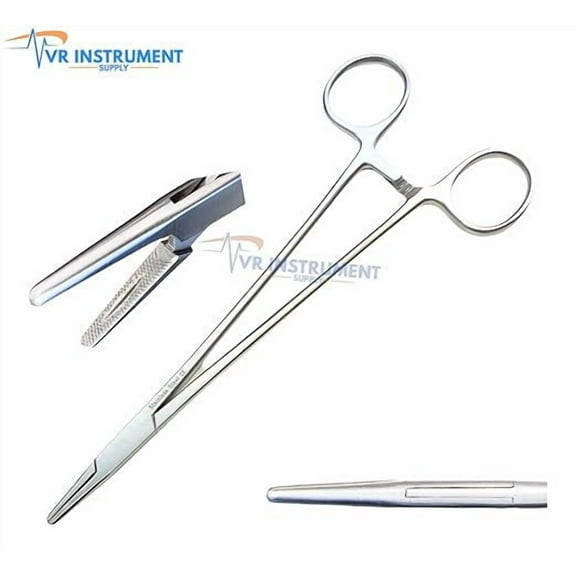 VR Instrument Supply Mayo Hegar Holder Driver with Serrated Jaws – 8" Stainless Steel – German Stainless CE