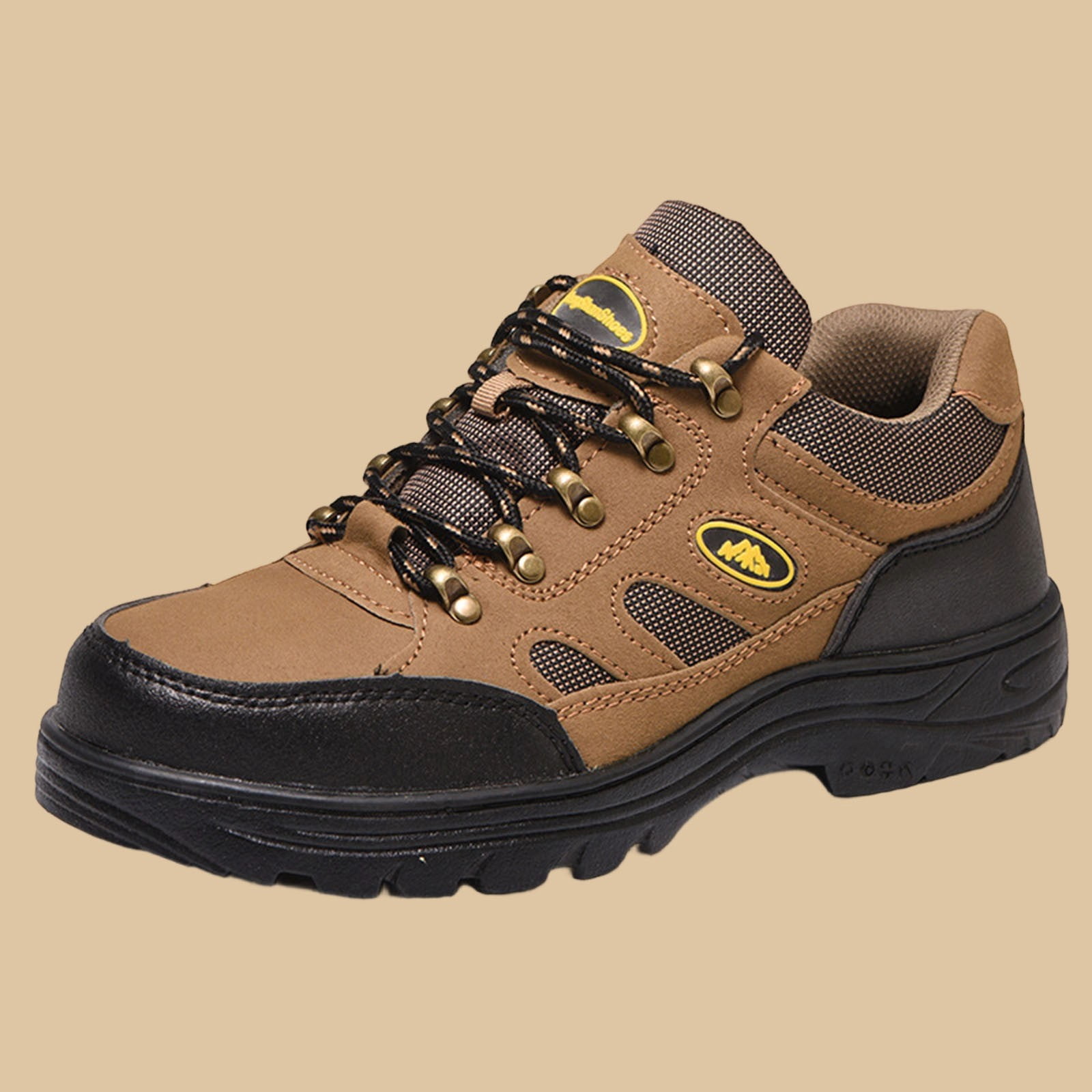 Womens Hiking Boots Low Top Non Slip Trail Shoes Breathable Lightweight Comfortable Walking Sneakers Durable Rubber Outsole Yellow,Size 6
