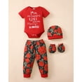 thumbnail image 6 of KIMI BEAR Newborn Baby Girls Summer Outfits 9-12 Months 4-Pack Layette Set Short Sleeves Romper Top Strwberry Watermelon Floral Pants Set Hat Gloves 16Pcs Pink, 6 of 10