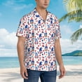 thumbnail image 3 of Pofeuu 4th Of July Print Hawaiian Shirt for Men Sleeves Casual Button Down Summer Beach Dress Shirts T-Shirts,Medium, 3 of 7