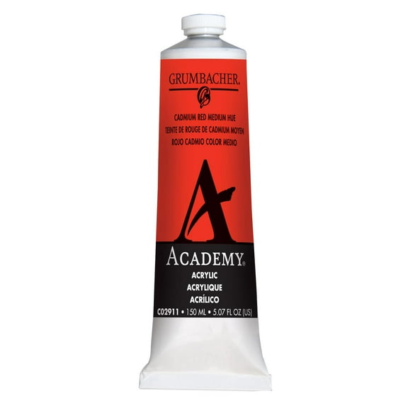 Grumbacher Academy Acrylic, 150ml Tube, Cad Red Medium