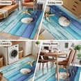 thumbnail image 5 of Ocean Starfish Area Rugs 4'x6', Washable Small Throw Rugs for Office Bathroom, Nautical Coastal Conch Wooden Board Ombre Blue Indoor Outdoor Rug Non-Slip Low Pile Carpet Runner Reversible Floor Mats, 5 of 8