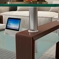 thumbnail image 3 of Glass Coffee Table with Lower Shelf, SEGMART Clear Rectangle Glass Coffee Table, Modern Coffee Table with Metal Legs, Rectangle Center Table Sofa Table Home Furniture for Living Room, 3 of 13