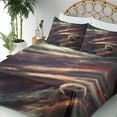 thumbnail image 5 of Ambesonne Outer Space Fitted & Top Sheet Set with Shams, Nebula Planet Cloud, Dried Rose Ivory, 5 of 8