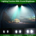 thumbnail image 5 of Moclever 3 in 1 Portable Camping Ceiling Fan with Light, 5200mAh Power Bank Hanging Tent LED Fan with 3 Fan Speed 3 Light Brightness Smart Timer Display Remote Control, Green, 5 of 14