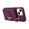 thumbnail image 4 of Case for iPhone 13 6.1 inch, Detachable Crossbody Strap & Lanyard Wallet Case with Card Slots, 360° Stand Ring Kickstand Flip PU Leather Protective Cover for iPhone 13, Deeppurple, 4 of 9