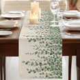 thumbnail image 3 of Table Runners 90 Inches Long Dress Scarves, Green Eucalyptus Leaves Farmhouse Coffee/Dining/Kitchen Table Runner for Living Room, Summer Botanical Weeping Rustic 13x90 Inch, 3 of 9