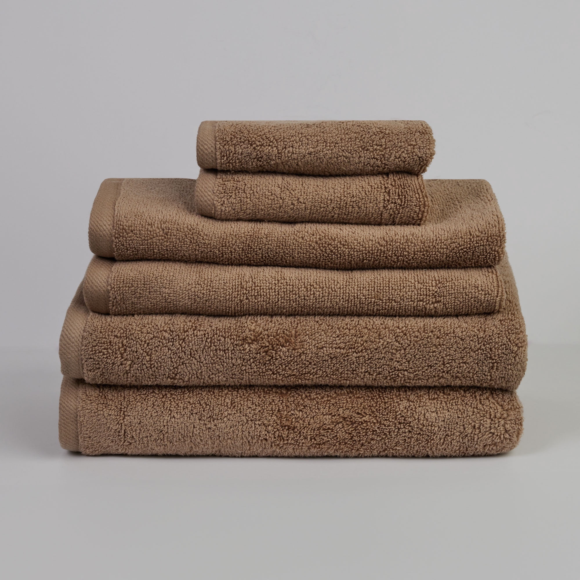 Serenity 6-Piece 100% Cotton Bath Towel Set in Taupe