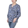 thumbnail image 2 of NY Collection Women's Long Roll Tab Sleeve Pintuck Front Blouse, 2 of 4