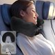 thumbnail image 1 of Almohada de Viaje Rellenable con Bolsa de Almacenamiento - Almohada Cervical En Forma de U para Avión, Coche, Camping - Diseño Autollenable Que Ahorra Espacio, Tela de Terciopelo Suave, Correa Ajusta, 1 of 4