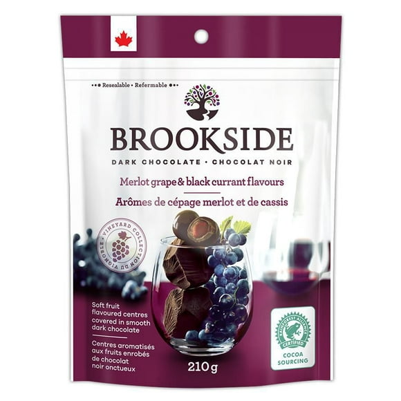 BROOKSIDE Dark Chocolate, Merlot Grape and Black Currant Flavours, Vineyard Collection