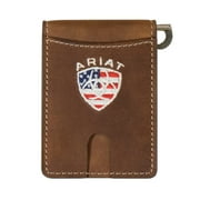Ariat American Flag Logo Aged Bark Money Clip Wallet A35550217