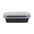 thumbnail image 4 of Restaurantware-Asporto 38 Ounce Take Out Containers, 100 Food Containers With Lids - Microwavable, Disposable, Black Plastic To Go Boxes For Food, No BPA, For Take Out And Delivery, 4 of 10