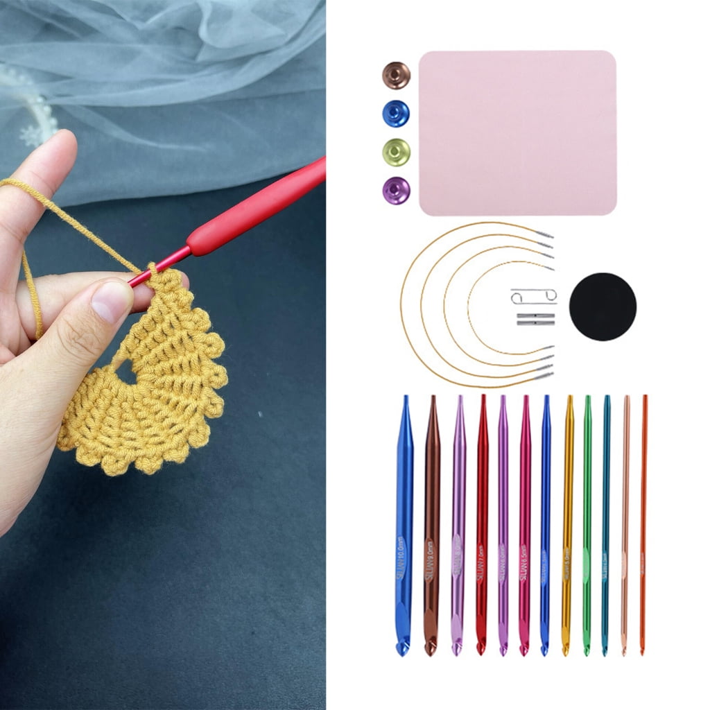 12Pcs Interchangeable Afghan Crochet Hook with Cable 3.0mm-10mm for Knitting Tunisian Knitting Needle with Case