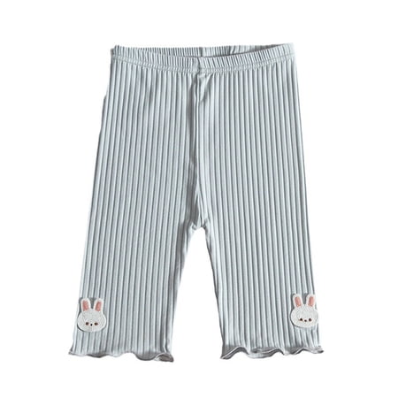 FLMEI 4-12T Girls Leggings Shorts for Toddler Kids Elastic Waist Five Pants Summer Printing Flare Shorts