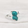 thumbnail image 3 of Natural Turquoise Ring, Rough Turquoise Ring, December Birthstone, Star Adjustable Ring, 925 Sterling Silver, Womens Ring, Christmas, Thanksgiving, Handmade, Statement Jewelry, Rough Gemstone Jewelry, 3 of 5