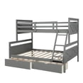 thumbnail image 6 of Twin Over Full Bunk Bed with Two Storage Drawers, Ladder and Safety Guardrail for Kids Teens Adult, Wood Bunk Bed Frame for Bedroom Guest Room, Gray 78.7''Lx76.3''Wx62.3''H, 6 of 7