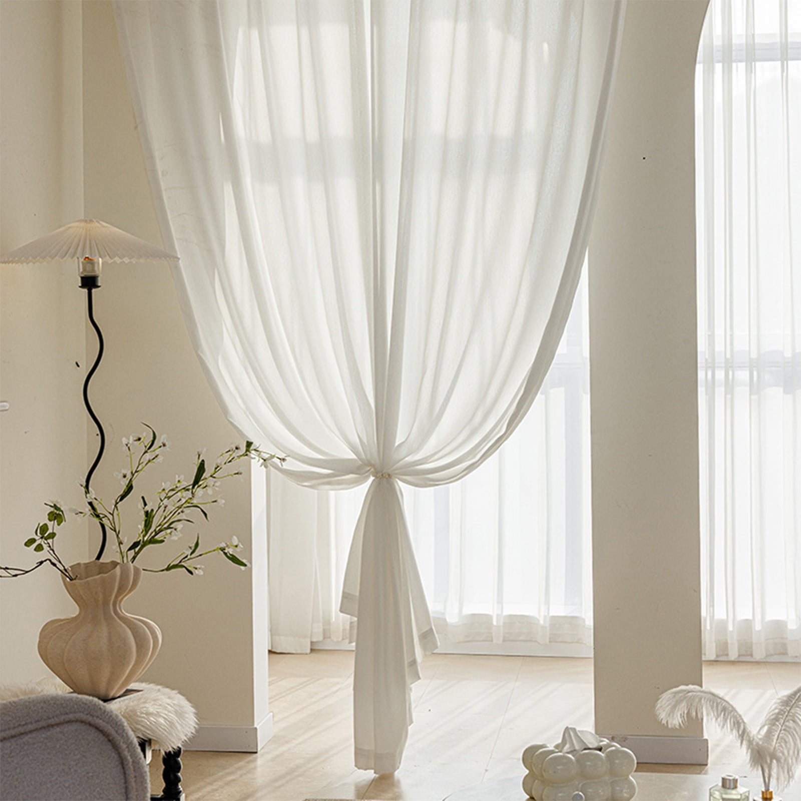 Voilage Fenêtre 84 X 220 Cm Translucide, Bloquer, Anti-UV