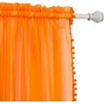 thumbnail image 3 of Pom Pom Tassled Sheer Curtain/Panel with 2" Rod Pocket-Set of 2 Curtain Panels,Bedroom, 3 of 3