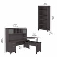thumbnail image 2 of Bush Home Somerset 72W 3 Position Sit to Stand L Shaped Desk with Hutch and Bookcase, 2 of 10