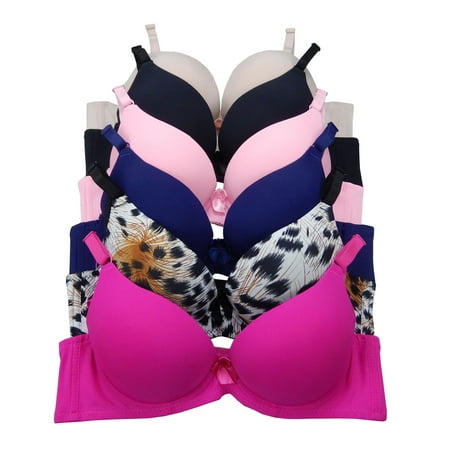 

Women Bras 6 Pack of Double Pushup Lace Bra B cup C cup 34C (S9903)