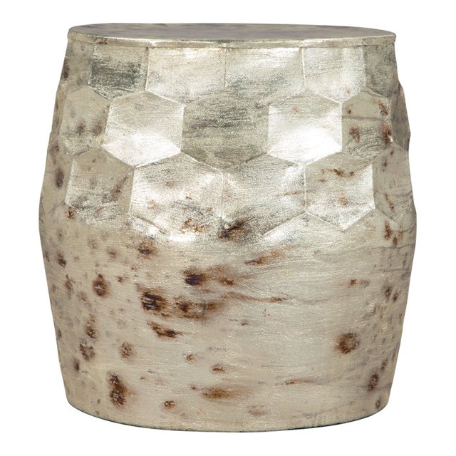 ZUO Table d'Appoint Pam Modern Style Métal Plaqué Finition Argent